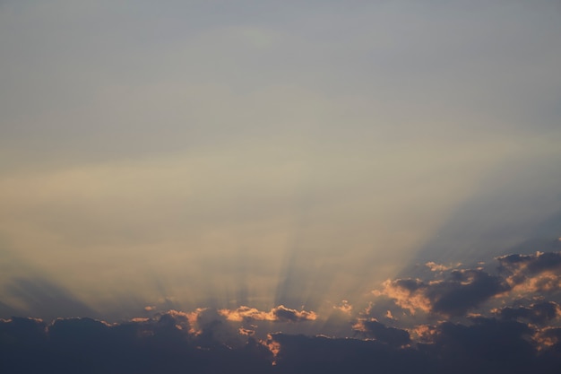 Sunset with cloudy and blue sky