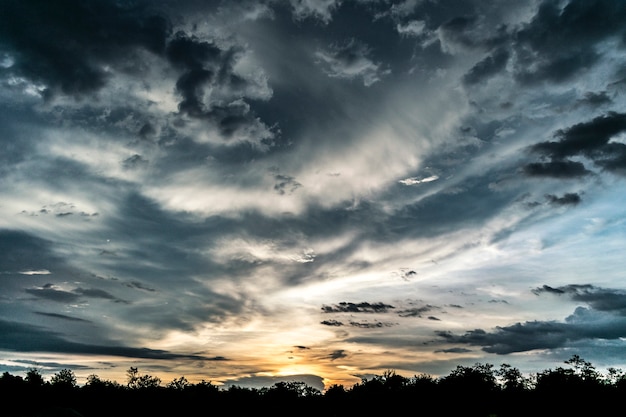 Sunset with cloudy