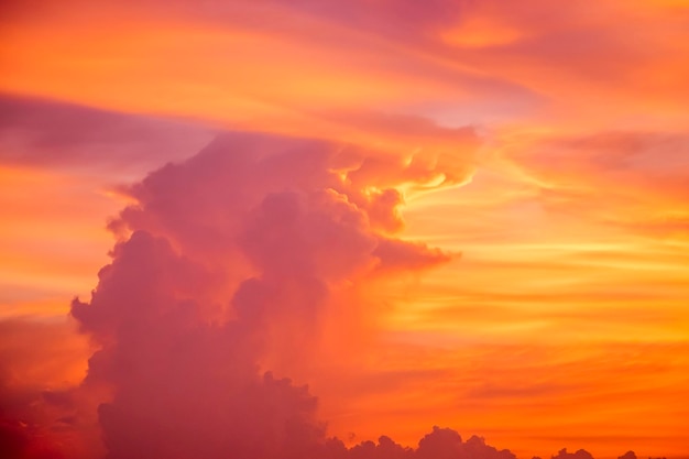 A sunset with a dog on the clouds