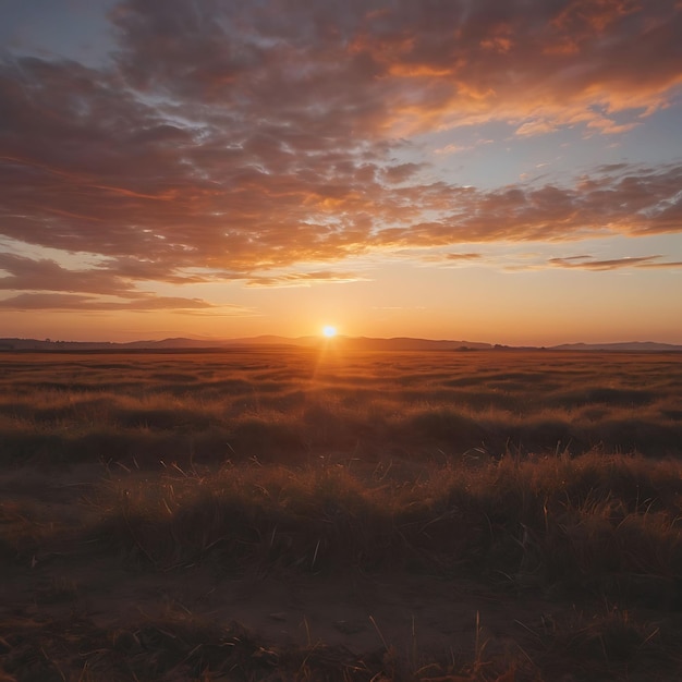 a sunset with a sunset in the background and a sunset in the middle