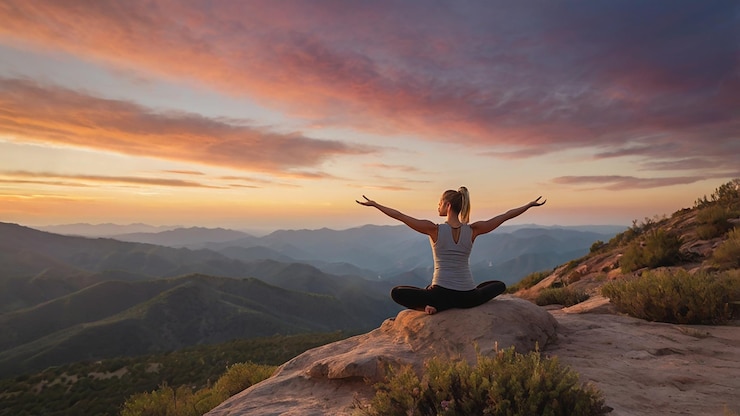 Foto sunset yoga serenity
