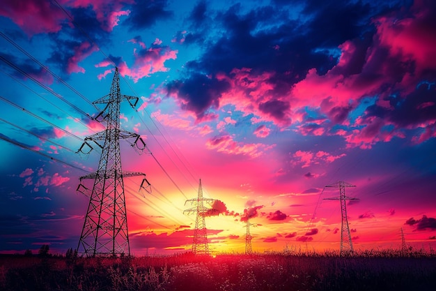 SunsetSilhouette_ElectricTower_RadiantSky