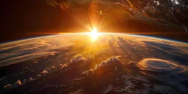 Закат над Землей бросает яркое свечение в небе Концепция Фотографии Заката Яркое небо Красота Земли 39