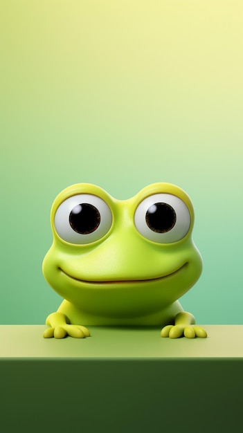 Photo sunshine serenade the joyful journey of a cartoon frog