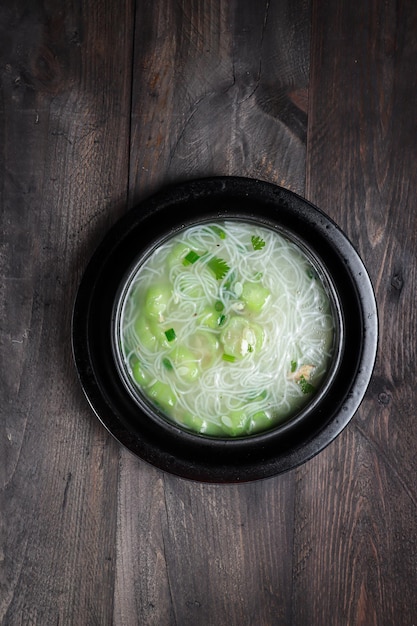 Sup Oyong gambas refreshing chinese okra or luffa and noodle Soup