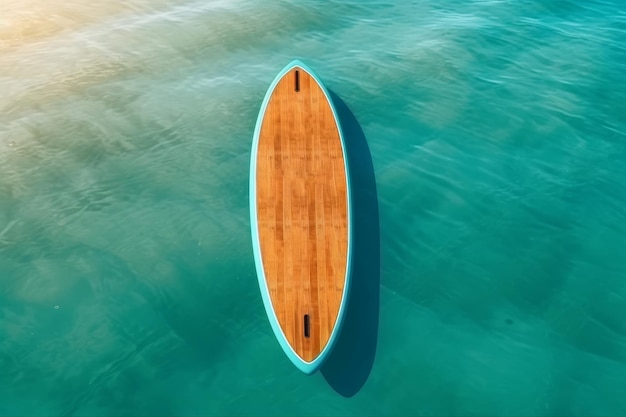 Sup surfing top view Generate Ai