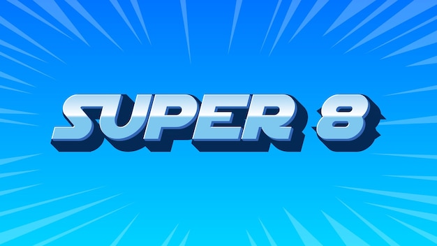 Photo super 8 3d blue text