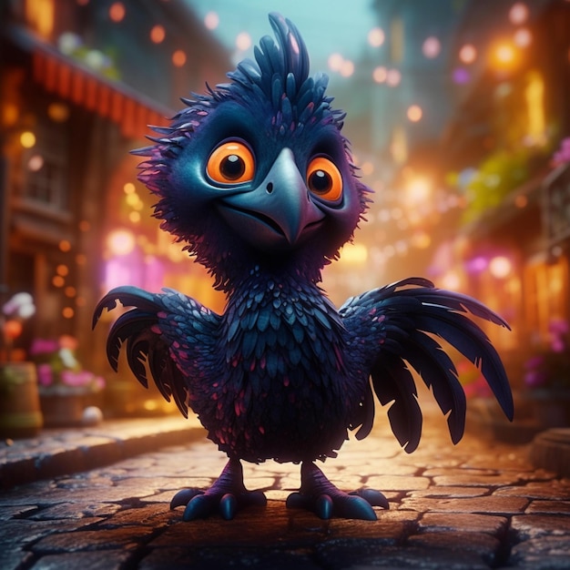 Premium AI Image | Super Adorable little black phoenix