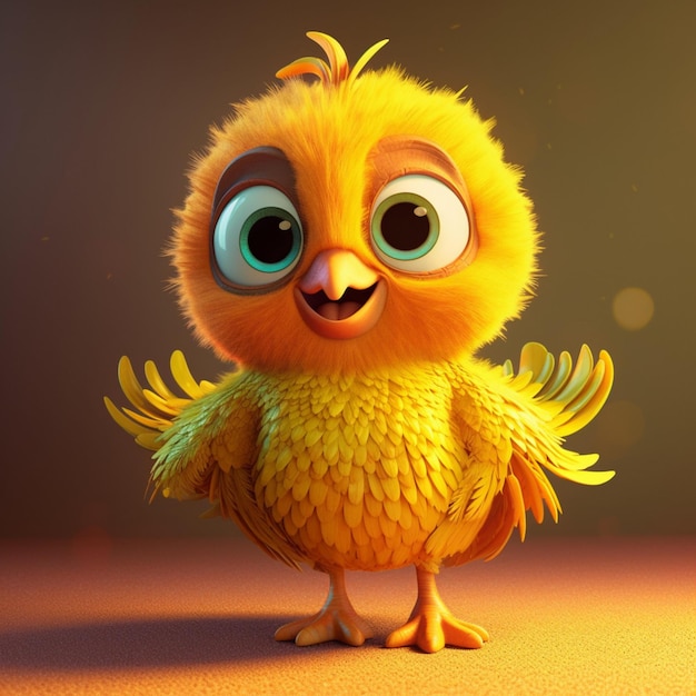 Супер очаровательный маленький желтый феникс