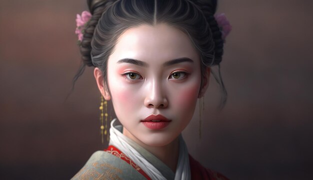 Super beautiful real 18 year old Chinese model image AI generated art