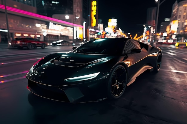 Super black car wallpaper HD generated ai