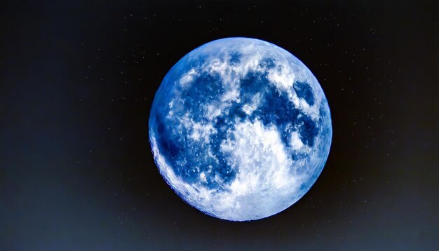 super blue moon on a bright night against the backdrop of a deep black sky