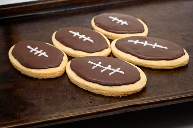 Super Bowl party cookies American Football shape cookies Home made cookies
