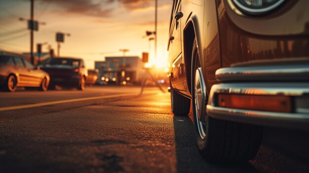 Photo super closeup of classic car at sunset free shipping on qualifying offers