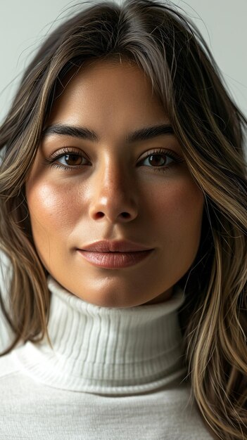 A super closeup portrait of a beautiful latina fashion model