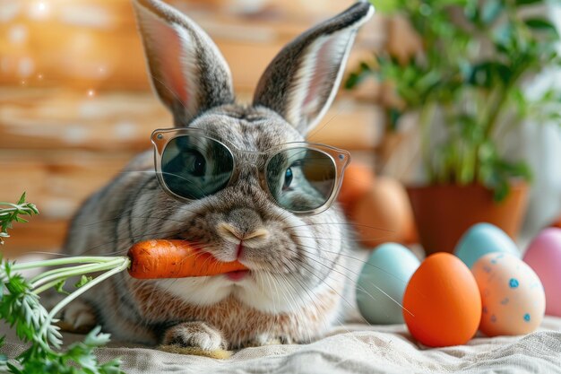 super cool easter bunny wearing sunglasses Easter bunny and Easter eggs