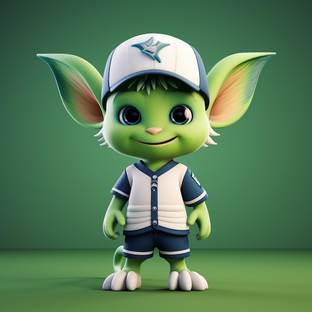 Super cute 3d cartoon cricket in urban clothes