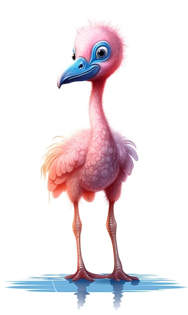 Super cute baby flamingo generative ai