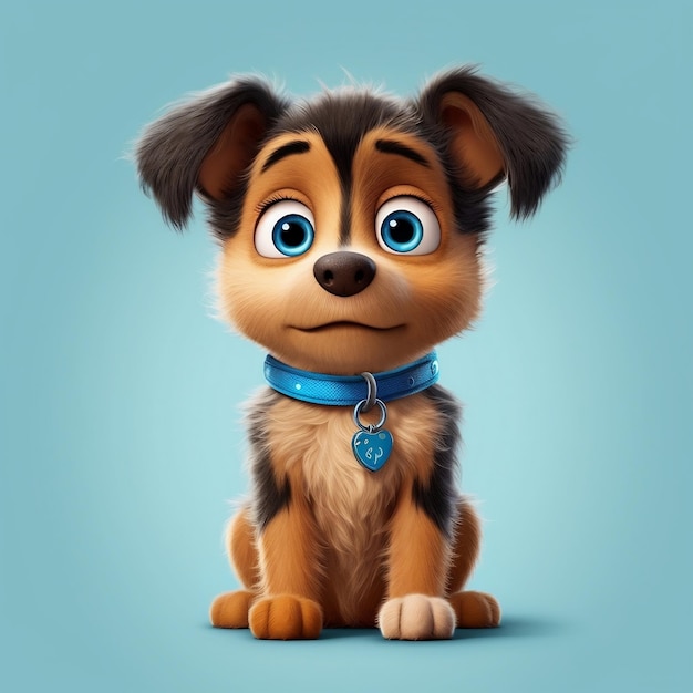 Super Cute Baby PixarStyle Dog Generative AI