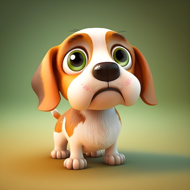 Супер милый бигль в стиле мультипликационного генеративного искусственного интеллекта Pixar
