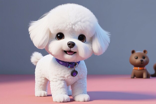 写真 スーパー可愛いbichon friseはpixarのスタイルで漫画生成 ai