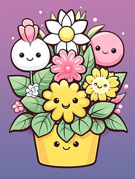 super cute flowers illustration