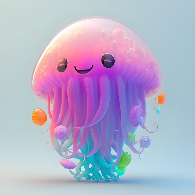 Super cute Jellyfish in the style of pixar cartoon generative ai