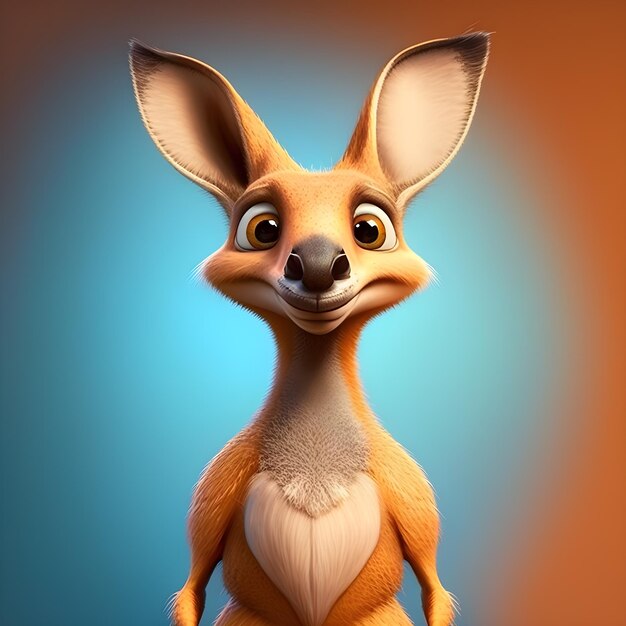 Super cute Kangaroo in the style of pixar cartoon generative ai