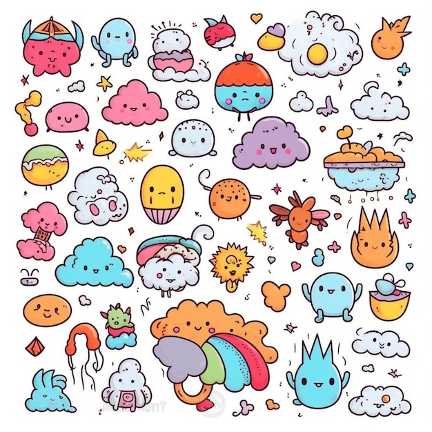 Photo a super cute kawaii sticker