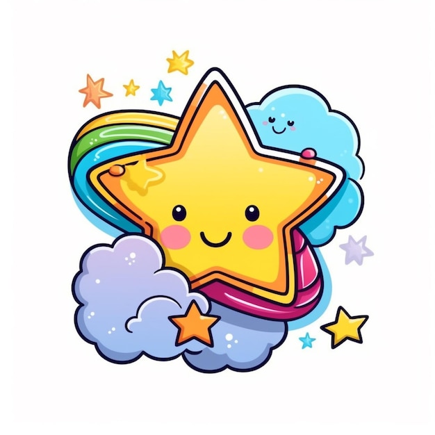 Photo a super cute kawaii sticker