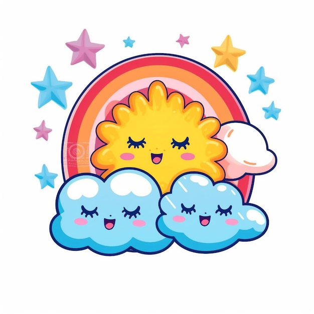 Photo a super cute kawaii sticker