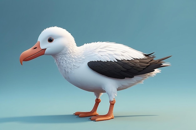 Super cute little Albatross rendered in the style of pixar cartoon generative ai
