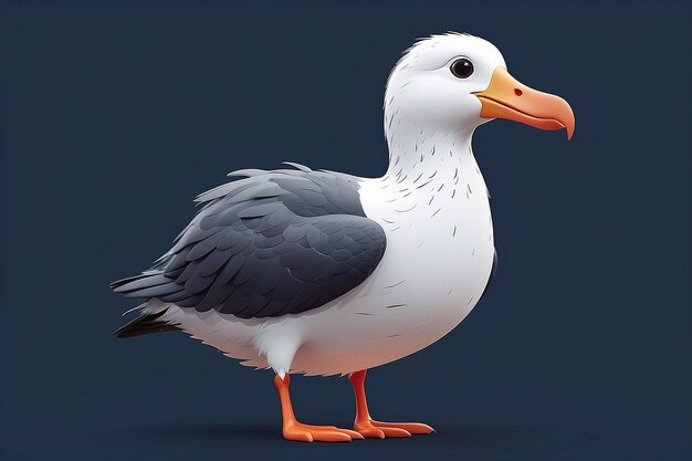 Super cute little Albatross rendered in the style of pixar cartoon generative ai