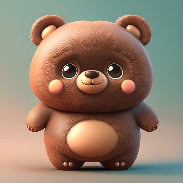 Super cute little baby Bear rendered in the style of pixar cartoon generative ai