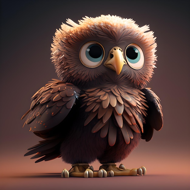 Super cute little Eagle rendered in the style of pixar cartoon generative ai