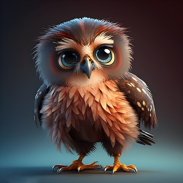 Super cute little Hawk in the style of pixar cartoon generative ai
