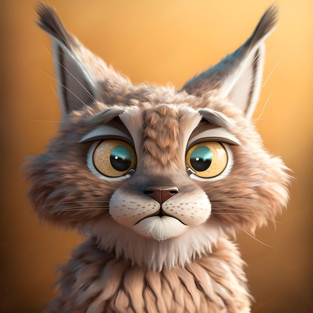 Super cute Lynx in the style of pixar cartoon generative ai