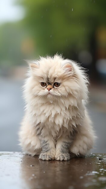 a super cute white baby blue cat