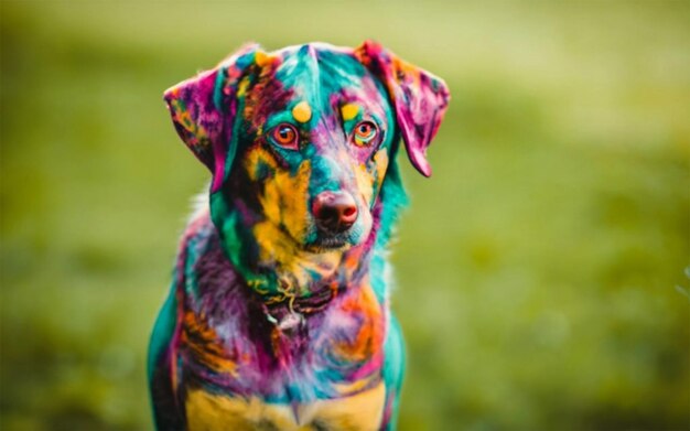 Foto cane super colorato