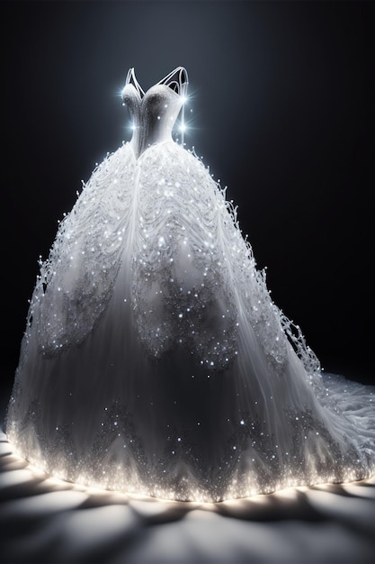 A super gorgeous and beautiful wedding dress Generative Ai