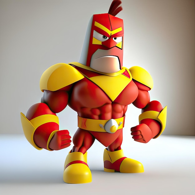 Super hero in red and yellow colors generative ai