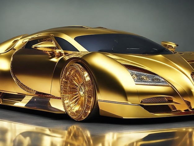 Photo super luxury car gold color