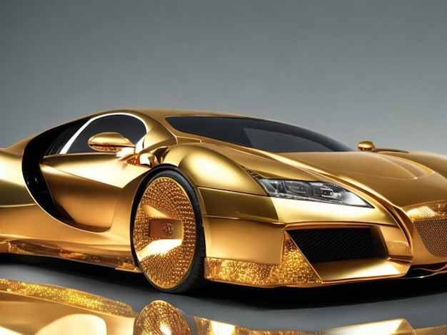 super luxury car gold color