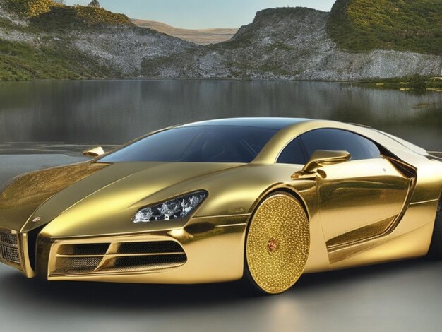 super luxury car gold color