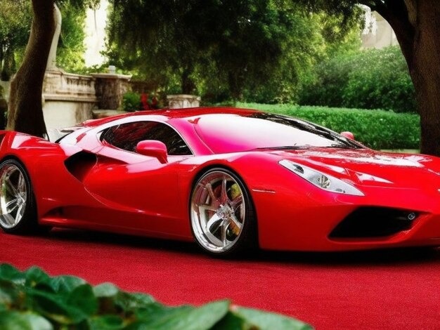 super luxury car red color