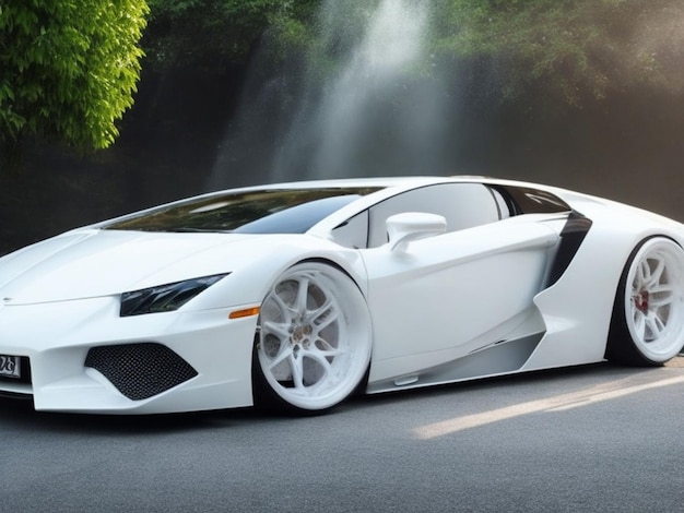 super luxury car white color