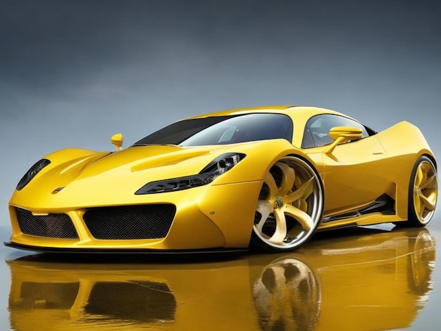 Foto auto super di lusso colore giallo