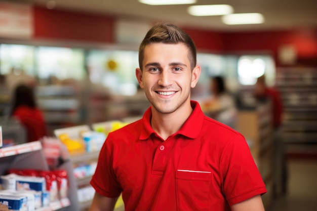 Foto concetto di impiegato del supermercato