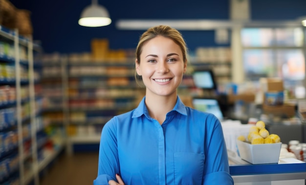 Photo super market clerk concept