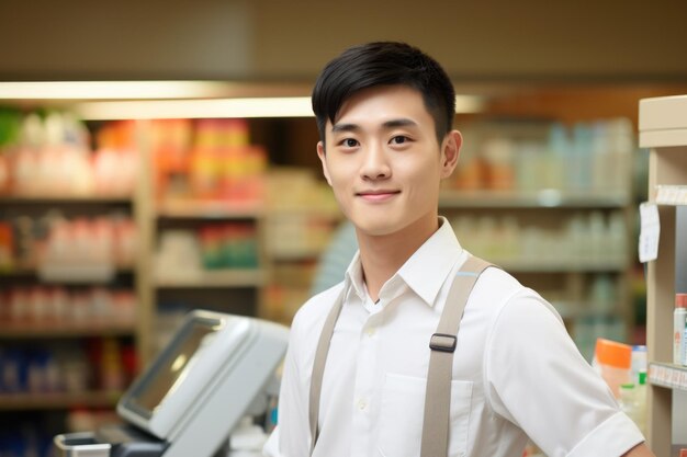 super market shop clerk or employee